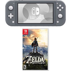 Resim Switch Lite Konsol Gri + The Legend Of Zelda Breath Of The Wıld Oyun 