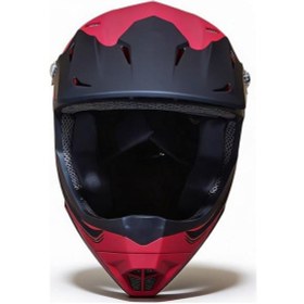 Resim Asistan Full Face Tam Korumalı Kask 53-54 Kırmızı Kırmızı - Siyah 