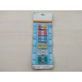Resim OEM Bıçak Sigorta Seti (12 Adet) 5, 10, 15, 20, 25, 30 Amper Çatal Sigorta Üniversal 