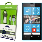 Resim Case Man Nokia Lumia 532 Araç Şarj Cihazı Adaptör + Data Kablosu Hızlı Şarj Özellikli 