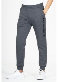 Resim Maraton Sportswear Regular Erkek Ribana Paça Basic Siyahmelanj Eşofman Altı 22360-siyahmelanj Siyah Melanj 