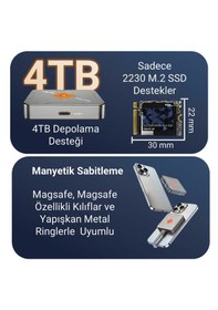 Resim Jeyı Gripchip İ9-heart Manyetik M.2 2230 Nvme Ssd Kutusu - Magsafe-prores Kayıt-8k/4k Ekran Paylaşımı-10gbps Usb 3.2 Gen2-100w Pd Şarj Destekli Disk Kutusu 