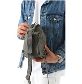 Resim Erkek Bady Bag Göğüs Çantası Kanvas Kumaş Sırt Çantası 27 17 Cm Günlük Omuz Çantası Gri 