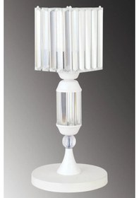 Resim İstanbul Avize Kristal Taşlı Beyaz Kasalı K-15 Beyaz Taş Kafalı Abajur 