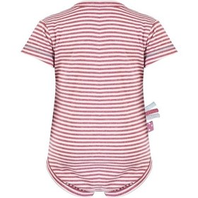 Resim Organicera Organik Kısa Kollu Kimono Body, Çizgili , Bordeaux Melange Bordo 
