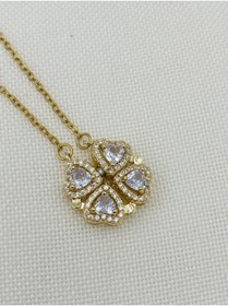 Resim AZUL ACCESSORY ÇELİK MIKNATISLI AÇILIR KAPANIR YONCA KOLYE 