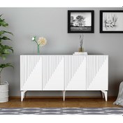 Resim LAZER DESENLİ 150 CM DRAW KONSOL BEYAZ-BEYAZ 