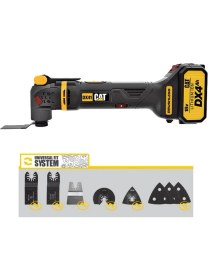 Resim Cat DX41 18 Volt / 4.0 Ah Li-Ion Tek Akülü Kömürsüz Profesyonel Çok Amaçlı Devir Ayarlı Raspalama+14 Adet Aksesuar 