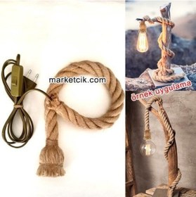 Resim Ağaç Dalı Lambader Yapımı Için E27 Siyah Duylu 2Cm Jut Hasır (550772106) 