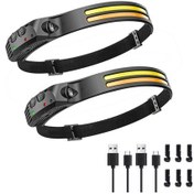 Resim Jeemson Neoglint 2'li Set Sensörlü Led Kafa Lambası - 7 Mod, 1200mah Pil, Ip45 Su Geçirmez, Kamp & Koşu İçin Siyah 