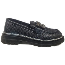 Resim Ventes Metal Tokalı Kadın Loafer Ayakkabı 989515-20z Siyah 