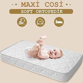Resim Opalin Maxi Cosi 55x110 Soft Ortopedik Yaylı yatak 55 * 110 Ortopedik yaylı Bebek yatağı Cotton Örme Kumaşlı 
