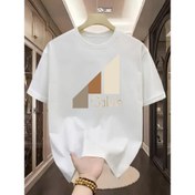 Resim Erkek ve Kadın için "Calvin" Grafik Baskılı 100% Pamuk Kısa Kollu T-Shirt - Rahat Yaka, Tüm Mevsimler İçin Rahat, Yırtık Örgü Detay, Ev Giyimi T-Shirt, Rahat Giyim T-Shirt | Grafik Baskılı T-Shirt | Pamuk Kumaş 
