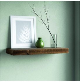 Resim Karaköse Ahşap Masif Ahşap Dekoratif Tasarım Ahşap Duvar Rafı Tekli Kitaplık Çiçeklik 100x14 cm 