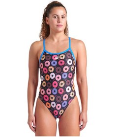 Resim Donuts Swimsuit Challenge Back Kadın Siyah Yüzücü Mayosu 009461590 1711778 Siyah 