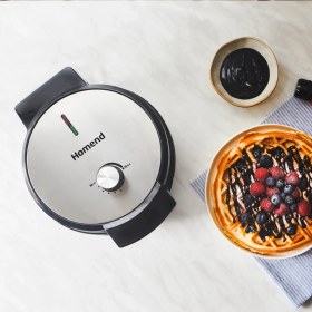Resim Homend Waffling 1350H Yuvarlak Waffle Makinesi 1000W Güçte Teflon Plakalarla Kolay Kullanım 