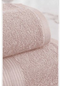 Resim 2 Parça Battal Lüks Premium Banyo Spa Havlu Takımı 90x170 Cm Pudra Çok Renkli 