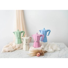 Resim - Exclusive: 3 Cups Ocak Üstü Espresso Pişirici - 130ML - Yeşil Renk - Alüminyum Gövde - Patentli Gü 