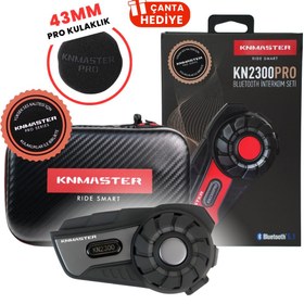 Resim Knmaster KN2300 PRO Motosiklet Kask İnterkom Bluetooth Intercom Kulaklık Seti 