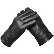 Resim Youtek Erkek Koyun Derisi Kışlık Eldiven - Sıcak Tutan İç Astarlı, Siyah, Xl Boy Diğer 