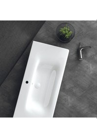 Resim Sanovit Soft 100 CM Konsollu Oval Köşeli Lavabo Beyaz 