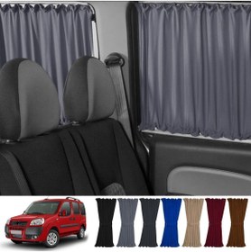 Resim Oto Pandami Fiat Doblo I 2000-2010 Uyumlu Gri Raylı Oto Perde Takımı 