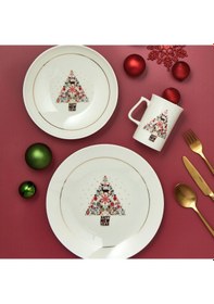 Resim Güral Yeni Yıl Camelia 3 Parça Tek Kişilik Bone Yemek Takımı - 6268 