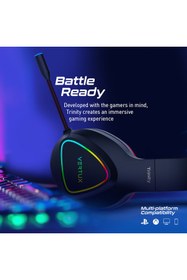 Resim Vertux Trinity Stereo Sürükleyici Pro Kablolu Oyuncu Gaming Kulak Üstü Kulaklık Kırmızı 