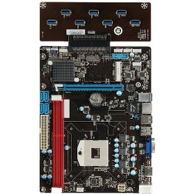 Resim Esonic QS8-BTC Combo Intel Celeron Işlemcili HM65 1600 MHz DDR3 Soket 988 ATX Mining Anakart Esonic