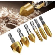 Resim Depolife Hss Pah Havşa Delik Açıcı Matkap Ucu 1/4 Hex Saplı Kesici Takım Pnömatik 6mm-19mm 6 Adet Set 
