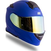 Resim Delta Basic Mat Mavi Çene Açılır Kask C4 Mavi 