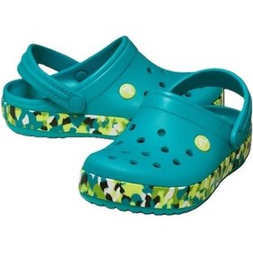 Resim Crocs Crocband Glow Confetti Band Clog Unisex Çocuk Terlik 212523 Petrol 