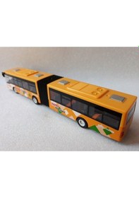 Resim Model Otobüs Oyuncak Körüklü Otobüsü Kırılmaz 22Cm Metrobüs Sarı 