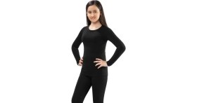 Resim Kota Unisex Çocuk Termal Uzun Kollu Atlet Siyah %65 Yün/Viskon 3 Yaş İçin Rahat Kullanım 