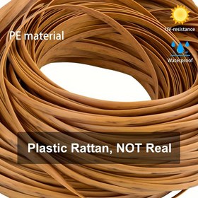 Resim 10m PE Sentetik Kamış Onarım Malzemesi, Sepet Yapımı için Plastik Kamış Örgü Malzemesi, Yer-Kırmızısı 