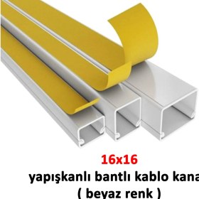 Resim 16X16 Yapışkanlı Kablo Kanalı 4 Boy 8 Metre 