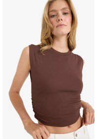 Resim Defacto Slim Fit Dar Kesim Bisiklet Yaka Ribana Kolsuz Bluz F4422ax25aubn167 Kahve-bn167 