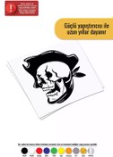 Resim Genel Markalar Kaptan Kuru Kafa Sticker Oto Motor Laptop Duvar Folyo Sticker 40x44 cm 