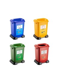 Resim Geri Dönüşüm Sıfır Atık Kutusu Plastik 50 Litre 4 Lü Seri Atık 