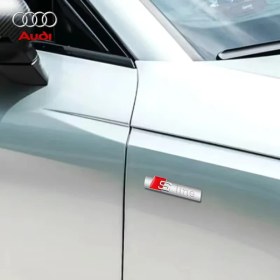 Resim Audı 3D Metal S Line Logo Amblemi Araba Çamurluk Rozeti ( 2 Adet) 