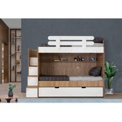 Resim Güven Mobilya 90*190 Ceviz / Beyaz 3 Yataklı Okyanus Membran Kiwi Ranza 