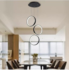 Resim 3lü Halka Model Sarkıt Modern Led Beyaz Işık Ultra Powerj 