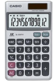 Resim Casio SL-320TV-W-DP 12 Hane Cep Tipi Hesap Makinesi 