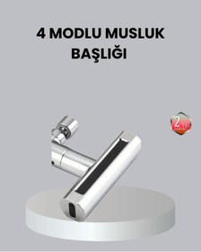 Resim shopwave ABS Pirinç Alaşımlı Musluk Başlığı 4 Modlu 360° Dönebilen ve Ekonomik 