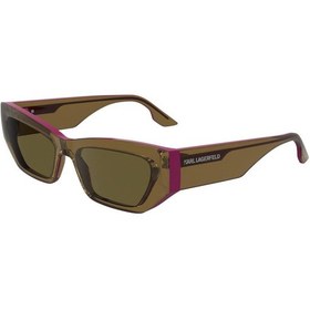 Resim Karl Lagerfeld Kl 6160s 210 54 Unisex Dikdörtgen Şeffaf Kahverengi Kemik Güneş Gözlüğü Kahverengi 