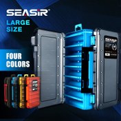 Resim SEASIR Ağır Hizmet Tipi Çift Taraflı Balıkçılık Malzemeleri Kutusu, Çok Bölmeli Yem Saklama, Büyük Kapasiteli İki Taraflı Plastik Kutu, Kancalar, Yemler, Kurşunlar, Şamandıralar için Etiketli Bölümler - Balıkçılar için Taşınabilir Balıkçılık Aksesuarları Organizatörü 