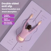 Resim 1 adet Yoga Matı ile Depolama Çantası ve Kayışlar, TPE Malzeme, Kaymaz, Kalın Fitness Pedleri, Vücut Düzeni ve Karşıtlığı İçin İyileştirilmiş, Ev, Spor Salonu, Açık Hava Kullanımı İçin Uygun 