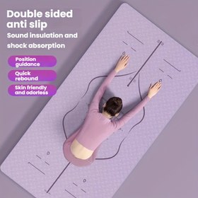 Resim 1 adet Yoga Matı ile Depolama Çantası ve Kayışlar, TPE Malzeme, Kaymaz, Kalın Fitness Pedleri, Vücut Düzeni ve Karşıtlığı İçin İyileştirilmiş, Ev, Spor Salonu, Açık Hava Kullanımı İçin Uygun 