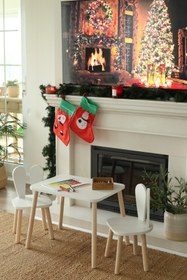 Resim The Mimar The White Masa + 2 Sandalye 