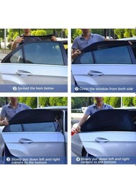 Resim Xuweiwei Siyah 4 Adet Evrensel Araç Güneşlikleri - Uv Koruma Ve Gizlilik İçin Nefes Alabilir Yan Cam Perdeleri 